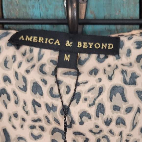 America and Beyond cheetah print pom pom high low faux wrap dress NWT - Picture 10 of 10